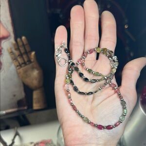 New Year’s/❤️ Day Sale: Etsy Rainbow Tourmaline, Small Beaded Necklace